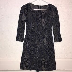 Forever 21  gray & black 3/4th sleeve mini dress